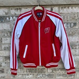 Wisconsin Badgers G-III Sports Varsity Zip Jacket XL Red White Embroidered